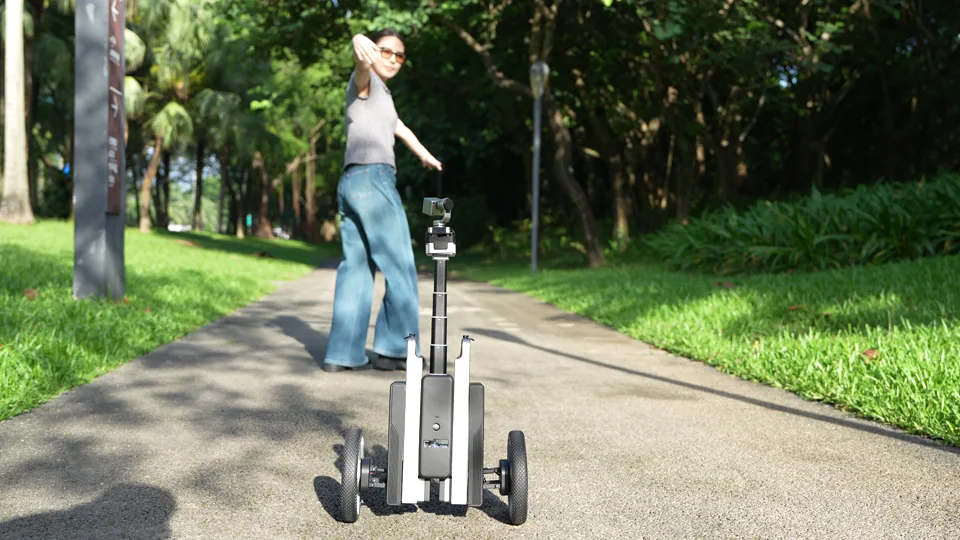 CineyBot following a walk through the park