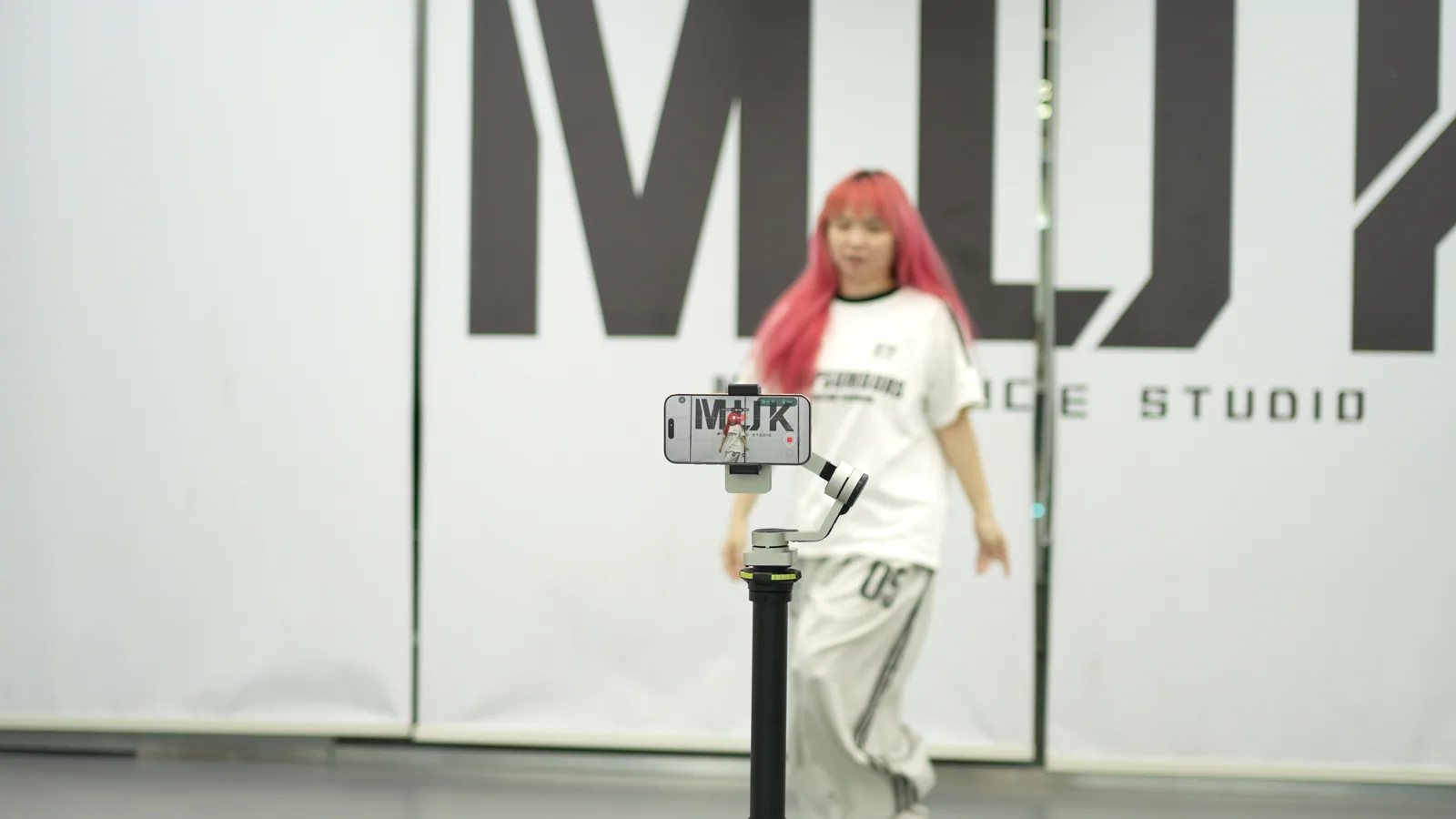 Tribot filming a dance rehearsal